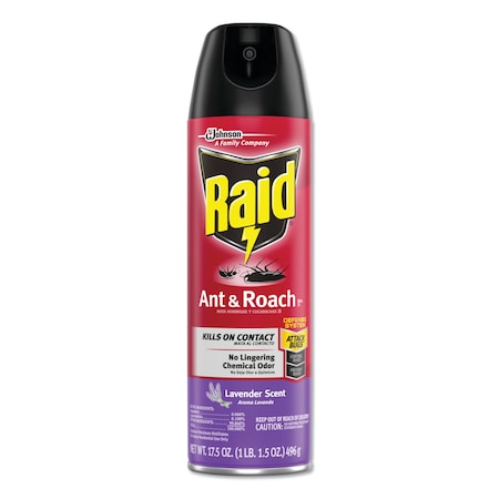 Raid Ant and Roach Killer, 17.5 oz Aerosol Spray, Lavender 660549